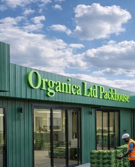 Organica Ltd Packhouse exterior with worker